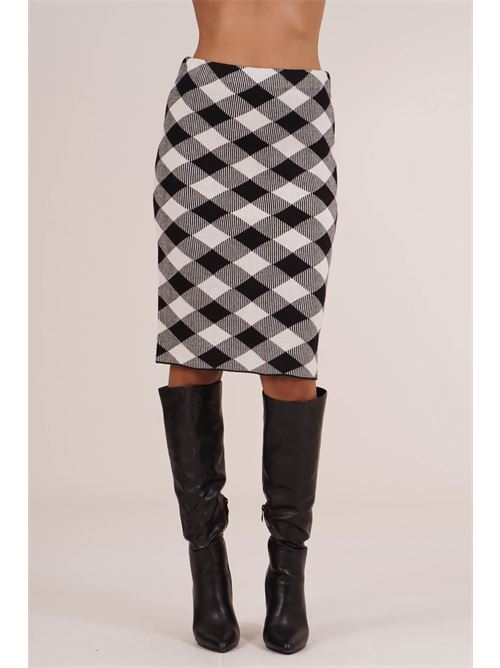 Gonna in misto cashmere Love To Love by Gai Mattiolo | LT699NERO/PANNA
